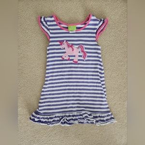 Classic Whimsy dress with unicorn appliqué, size 4T.
